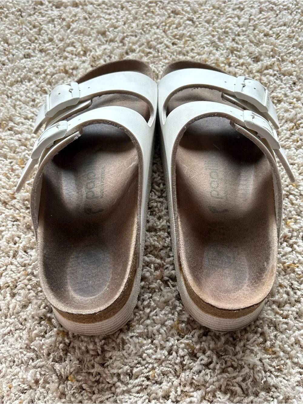 Birkenstock Papillio Arizona Flex White Platform Slides Sandals Sz 36